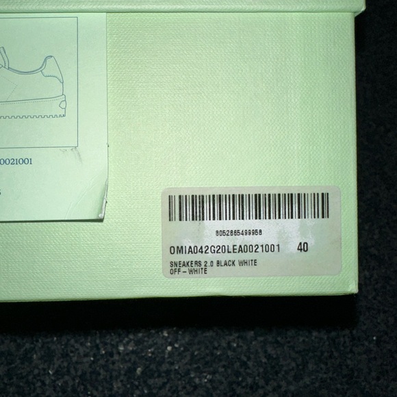 Off White 2.0 Black Leather Trainers sz 40 EUC LK NEW - Picture 9 of 9